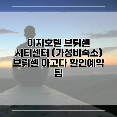 이지호텔 브뤼셀 시티센터 (가성비숙소) 브뤼셀 아고다 할인예약 팁