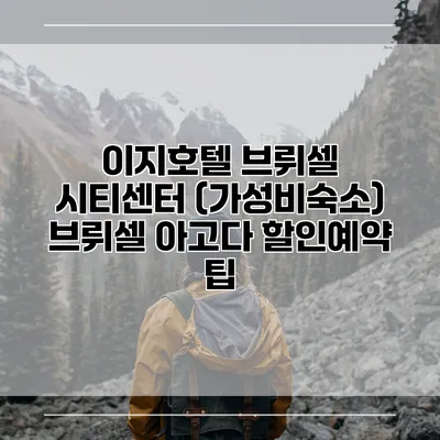 이지호텔 브뤼셀 시티센터 (가성비숙소) 브뤼셀 아고다 할인예약 팁