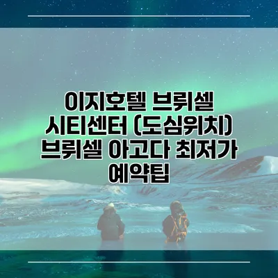 이지호텔 브뤼셀 시티센터 (도심위치) 브뤼셀 아고다 최저가 예약팁
