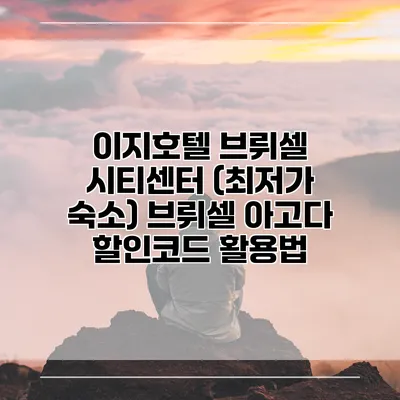 이지호텔 브뤼셀 시티센터 (최저가 숙소) 브뤼셀 아고다 할인코드 활용법