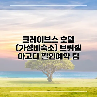 크레이브스 호텔 (가성비숙소) 브뤼셀 아고다 할인예약 팁