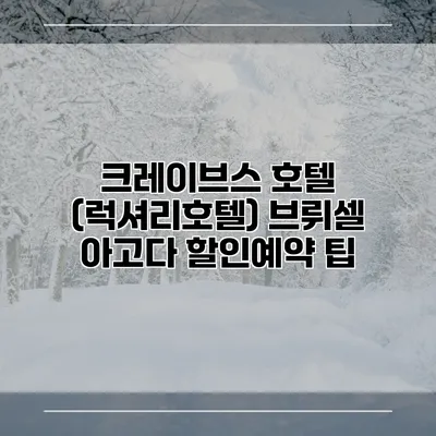 크레이브스 호텔 (럭셔리호텔) 브뤼셀 아고다 할인예약 팁