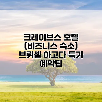 크레이브스 호텔 (비즈니스 숙소) 브뤼셀 아고다 특가 예약팁