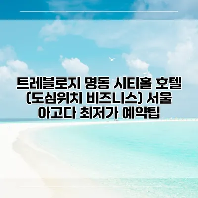트레블로지 명동 시티홀 호텔 (도심위치 비즈니스) 서울 아고다 최저가 예약팁