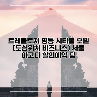 트레블로지 명동 시티홀 호텔 (도심위치 비즈니스) 서울 아고다 할인예약 팁