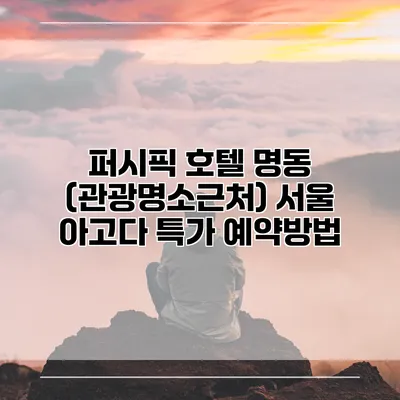퍼시픽 호텔 명동 (관광명소근처) 서울 아고다 특가 예약방법