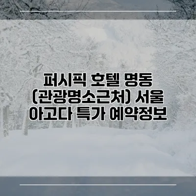 퍼시픽 호텔 명동 (관광명소근처) 서울 아고다 특가 예약정보