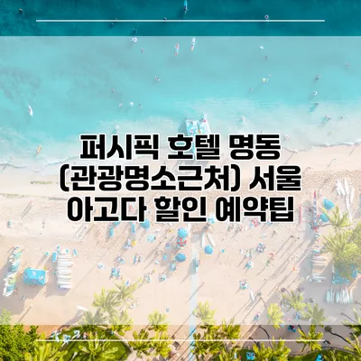 퍼시픽 호텔 명동 (관광명소근처) 서울 아고다 할인 예약팁