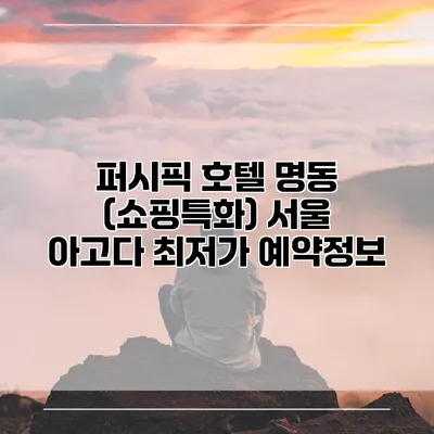 퍼시픽 호텔 명동 (쇼핑특화) 서울 아고다 최저가 예약정보