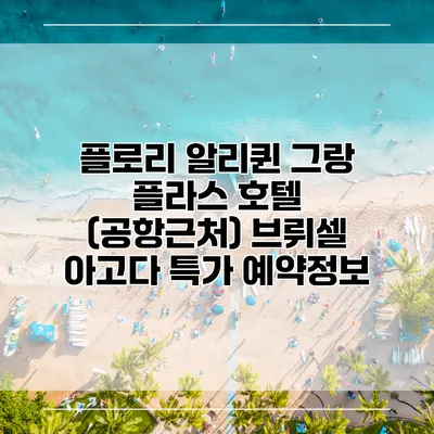 플로리 알리퀸 그랑 플라스 호텔 (공항근처) 브뤼셀 아고다 특가 예약정보