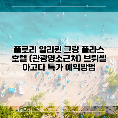 플로리 알리퀸 그랑 플라스 호텔 (관광명소근처) 브뤼셀 아고다 특가 예약방법