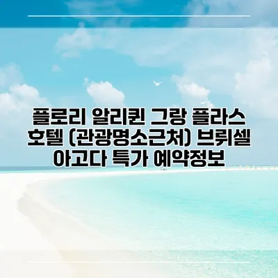 플로리 알리퀸 그랑 플라스 호텔 (관광명소근처) 브뤼셀 아고다 특가 예약정보