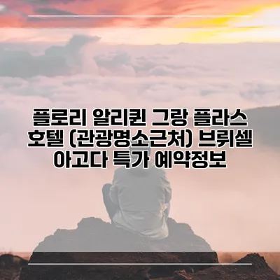 플로리 알리퀸 그랑 플라스 호텔 (관광명소근처) 브뤼셀 아고다 특가 예약정보