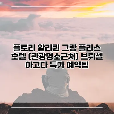플로리 알리퀸 그랑 플라스 호텔 (관광명소근처) 브뤼셀 아고다 특가 예약팁