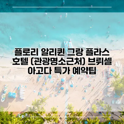 플로리 알리퀸 그랑 플라스 호텔 (관광명소근처) 브뤼셀 아고다 특가 예약팁