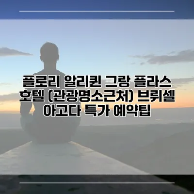플로리 알리퀸 그랑 플라스 호텔 (관광명소근처) 브뤼셀 아고다 특가 예약팁