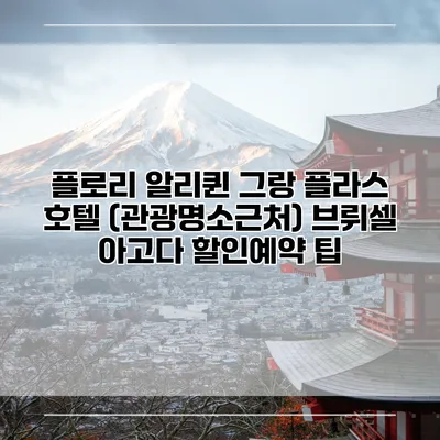 플로리 알리퀸 그랑 플라스 호텔 (관광명소근처) 브뤼셀 아고다 할인예약 팁