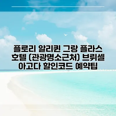 플로리 알리퀸 그랑 플라스 호텔 (관광명소근처) 브뤼셀 아고다 할인코드 예약팁