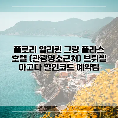플로리 알리퀸 그랑 플라스 호텔 (관광명소근처) 브뤼셀 아고다 할인코드 예약팁