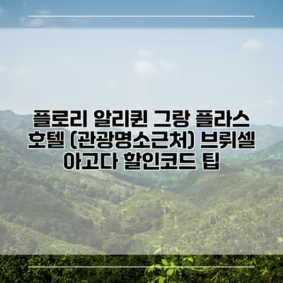 플로리 알리퀸 그랑 플라스 호텔 (관광명소근처) 브뤼셀 아고다 할인코드 팁
