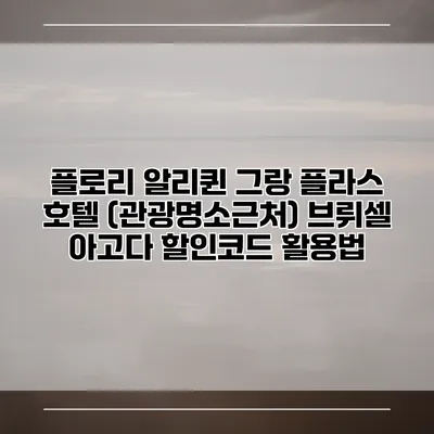 플로리 알리퀸 그랑 플라스 호텔 (관광명소근처) 브뤼셀 아고다 할인코드 활용법