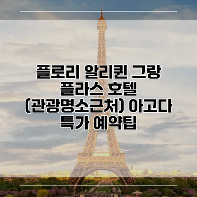 플로리 알리퀸 그랑 플라스 호텔 (관광명소근처) 아고다 특가 예약팁