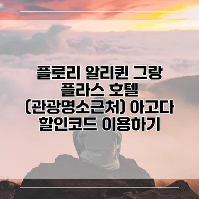 플로리 알리퀸 그랑 플라스 호텔 (관광명소근처) 아고다 할인코드 이용하기