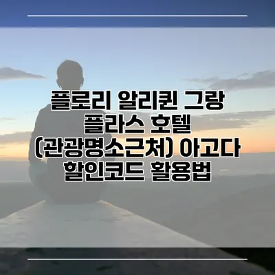 플로리 알리퀸 그랑 플라스 호텔 (관광명소근처) 아고다 할인코드 활용법