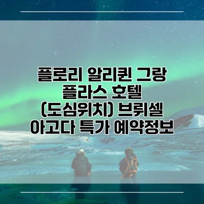 플로리 알리퀸 그랑 플라스 호텔 (도심위치) 브뤼셀 아고다 특가 예약정보
