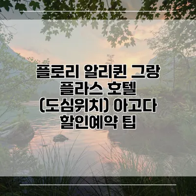 플로리 알리퀸 그랑 플라스 호텔 (도심위치) 아고다 할인예약 팁