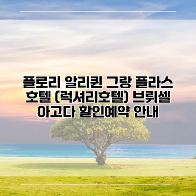 플로리 알리퀸 그랑 플라스 호텔 (럭셔리호텔) 브뤼셀 아고다 할인예약 안내
