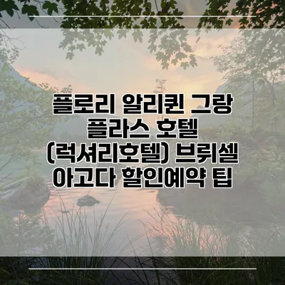 플로리 알리퀸 그랑 플라스 호텔 (럭셔리호텔) 브뤼셀 아고다 할인예약 팁