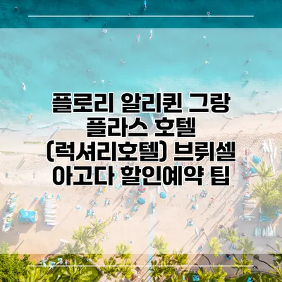 플로리 알리퀸 그랑 플라스 호텔 (럭셔리호텔) 브뤼셀 아고다 할인예약 팁