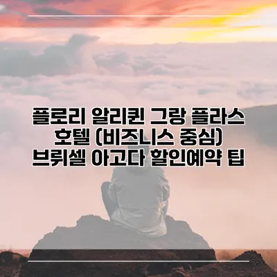 플로리 알리퀸 그랑 플라스 호텔 (비즈니스 중심) 브뤼셀 아고다 할인예약 팁
