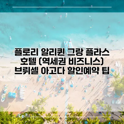 플로리 알리퀸 그랑 플라스 호텔 (역세권 비즈니스) 브뤼셀 아고다 할인예약 팁