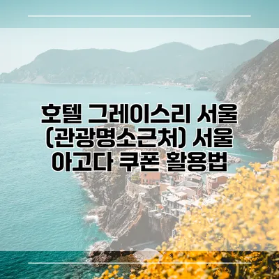 호텔 그레이스리 서울 (관광명소근처) 서울 아고다 쿠폰 활용법