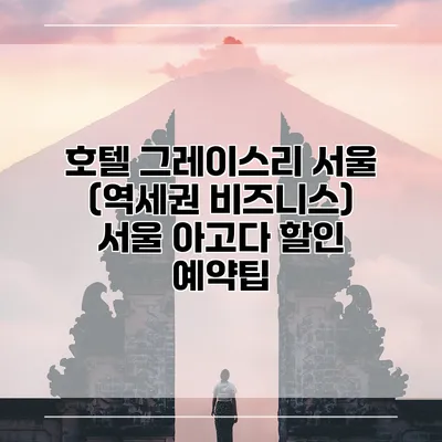 호텔 그레이스리 서울 (역세권 비즈니스) 서울 아고다 할인 예약팁