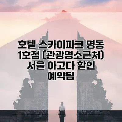호텔 스카이파크 명동 1호점 (관광명소근처) 서울 아고다 할인 예약팁