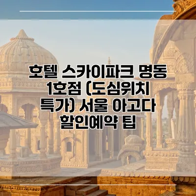 호텔 스카이파크 명동 1호점 (도심위치 특가) 서울 아고다 할인예약 팁