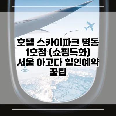 호텔 스카이파크 명동 1호점 (쇼핑특화) 서울 아고다 할인예약 꿀팁