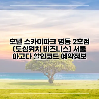 호텔 스카이파크 명동 2호점 (도심위치 비즈니스) 서울 아고다 할인코드 예약정보