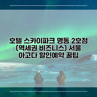 호텔 스카이파크 명동 2호점 (역세권 비즈니스) 서울 아고다 할인예약 꿀팁