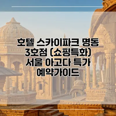 호텔 스카이파크 명동 3호점 (쇼핑특화) 서울 아고다 특가 예약가이드