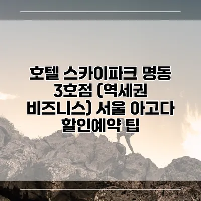 호텔 스카이파크 명동 3호점 (역세권 비즈니스) 서울 아고다 할인예약 팁