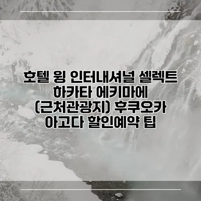 호텔 윙 인터내셔널 셀렉트 하카타 에키마에 (근처관광지) 후쿠오카 아고다 할인예약 팁