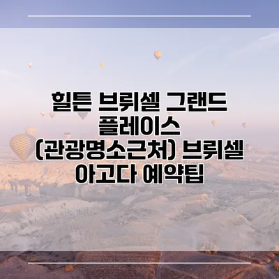 힐튼 브뤼셀 그랜드 플레이스 (관광명소근처) 브뤼셀 아고다 예약팁