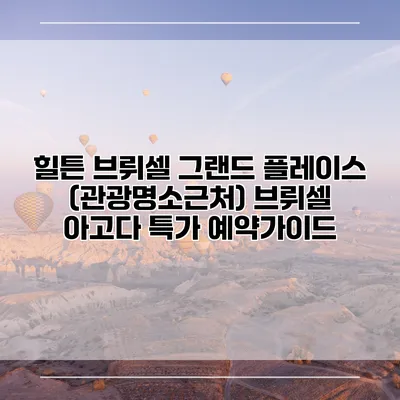 힐튼 브뤼셀 그랜드 플레이스 (관광명소근처) 브뤼셀 아고다 특가 예약가이드