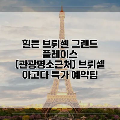 힐튼 브뤼셀 그랜드 플레이스 (관광명소근처) 브뤼셀 아고다 특가 예약팁
