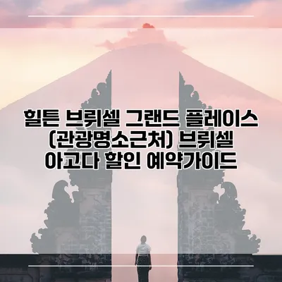힐튼 브뤼셀 그랜드 플레이스 (관광명소근처) 브뤼셀 아고다 할인 예약가이드