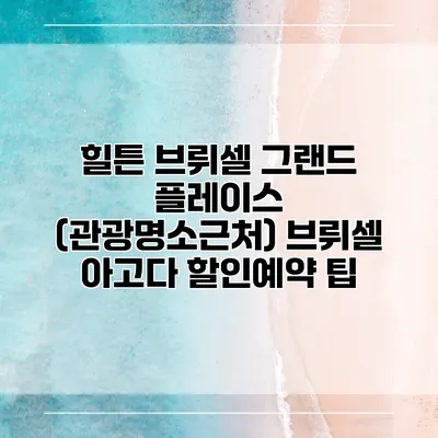 힐튼 브뤼셀 그랜드 플레이스 (관광명소근처) 브뤼셀 아고다 할인예약 팁